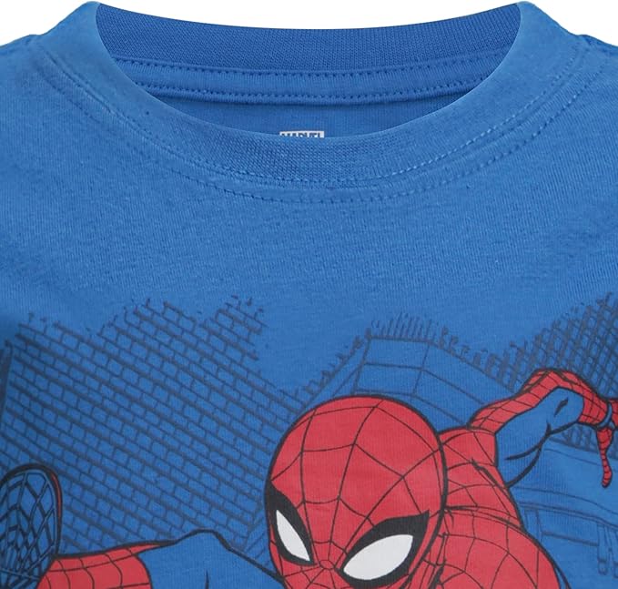 Marvel Spiderman Boys Hooded Vest, Long Sleeve T-Shirt and Jogger Pants Set for Toddler and Little Kids – Blue/Red/Navy