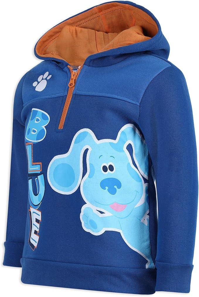 Nickelodeon Blues Clues Boys Half Zip Up Pullover Hoodie for Infant and Toddler - Blue/Orange