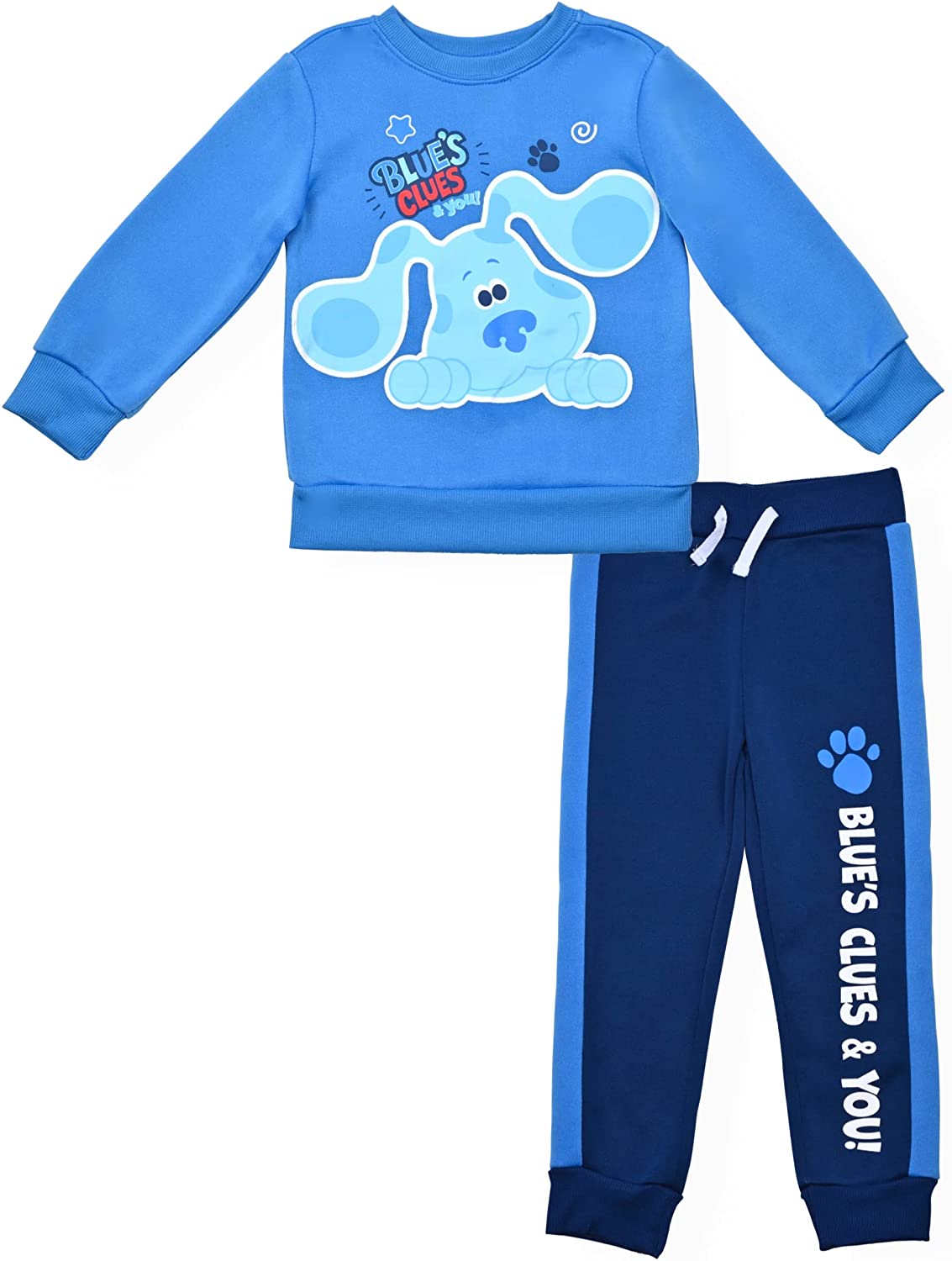 Nickelodeon Blue’s Clues & You Boys’ Sweatshirt and Jogger Set for Infant and Toddler – Blue/Navy