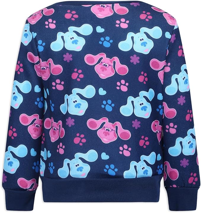 Nickelodeon Blue’s Clues & You Girls’ Long Sleeve Shirt and Jogger Pant Set for Infant and Toddler – Navy/Pink