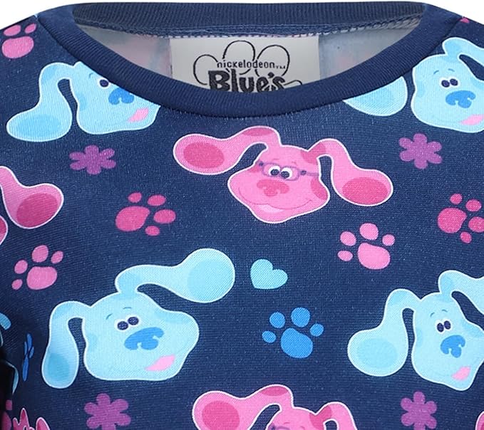 Nickelodeon Blue’s Clues & You Girls’ Long Sleeve Shirt and Jogger Pant Set for Infant and Toddler – Navy/Pink