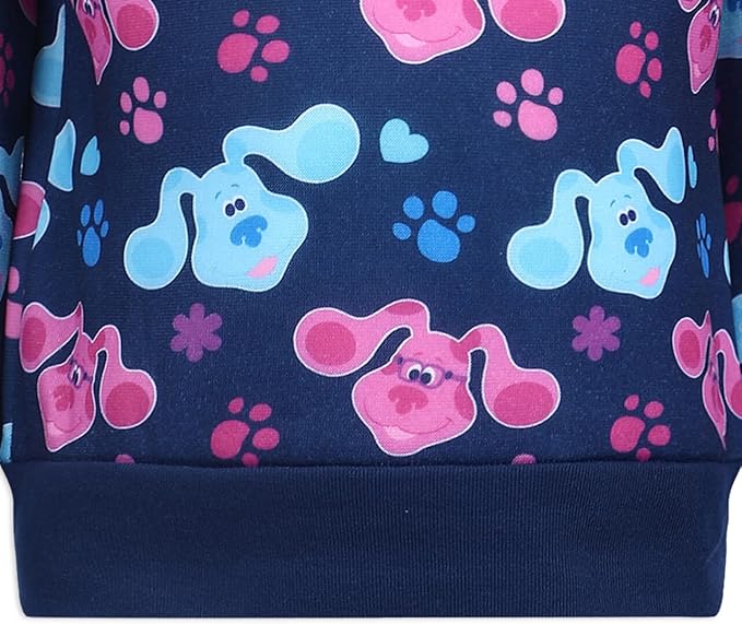 Nickelodeon Blue’s Clues & You Girls’ Long Sleeve Shirt and Jogger Pant Set for Infant and Toddler – Navy/Pink