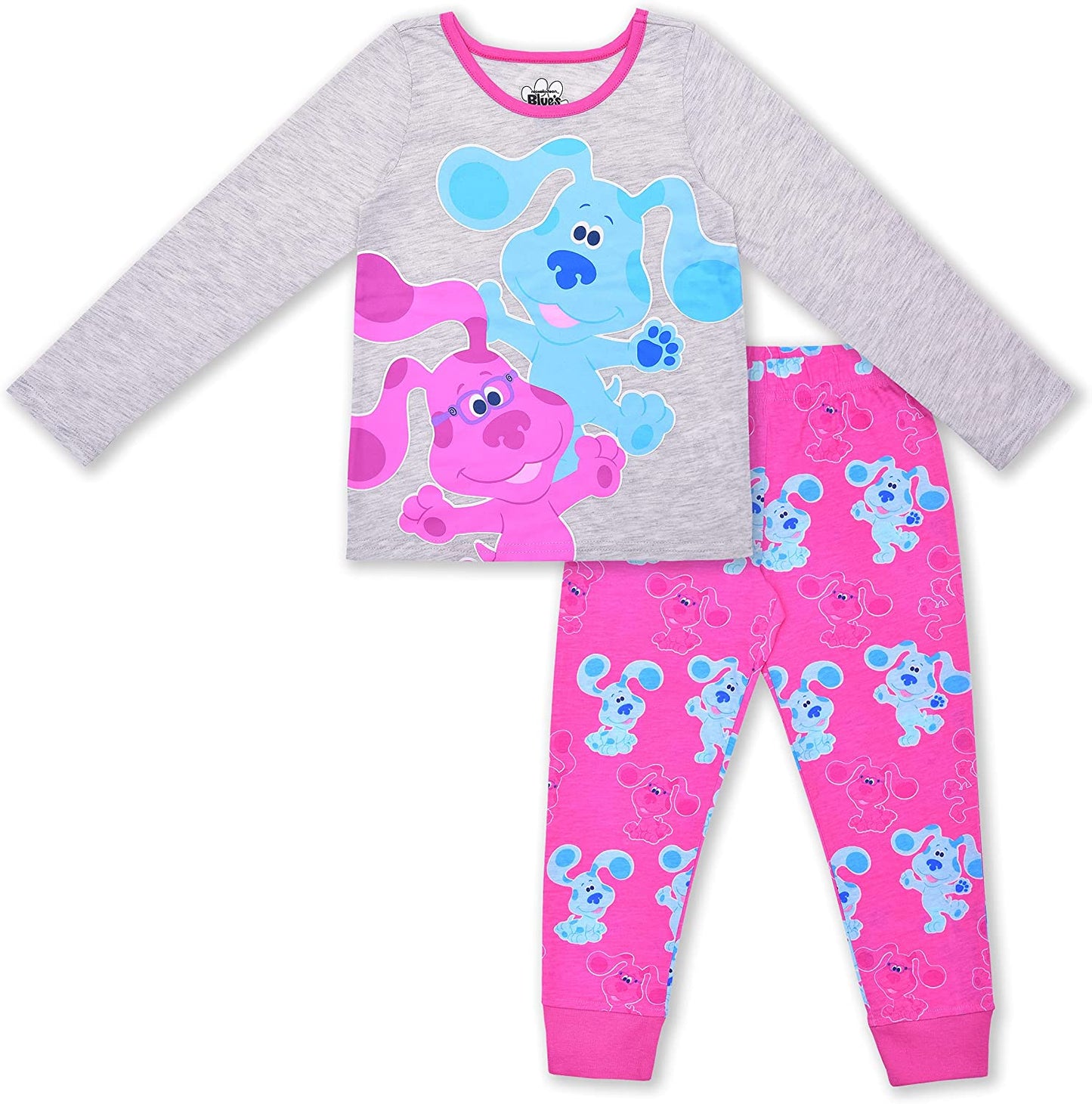 Nickelodeon’s Blue’s Clues Jogger Set for Girls, 2 Pack Long Sleeve Tee and Jog Pants Bundle