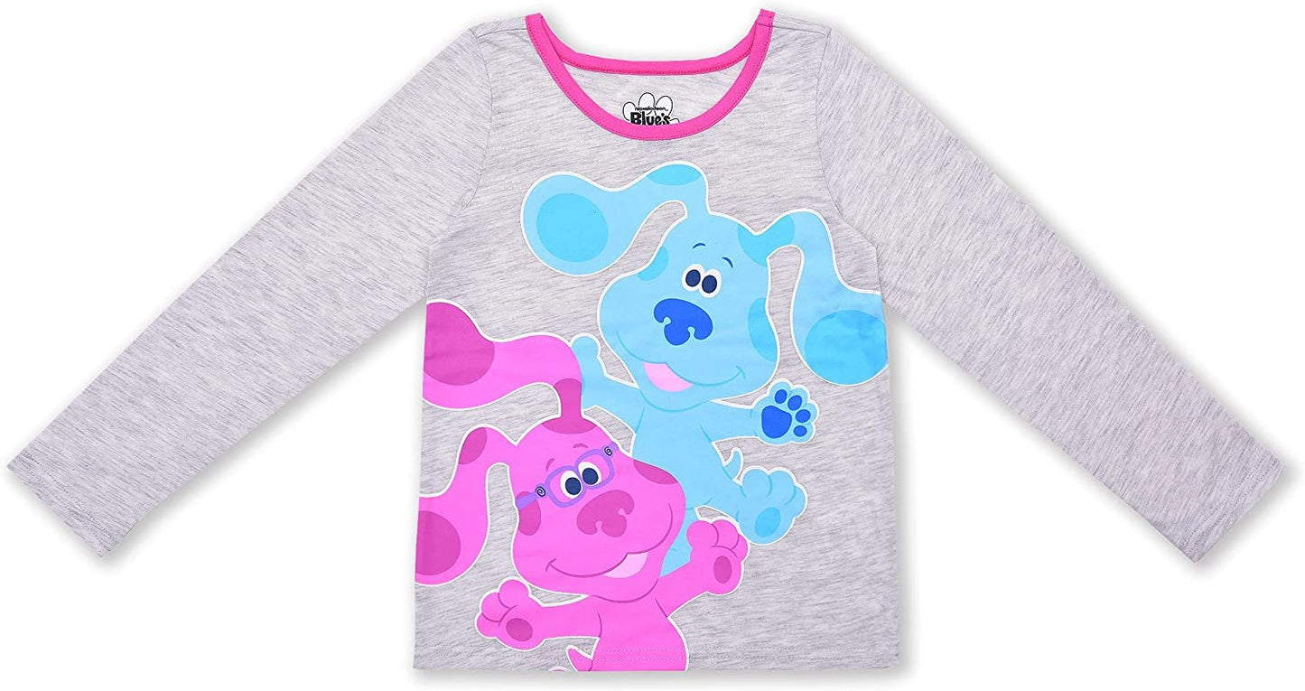 Nickelodeon’s Blue’s Clues Jogger Set for Girls, 2 Pack Long Sleeve Tee and Jog Pants Bundle