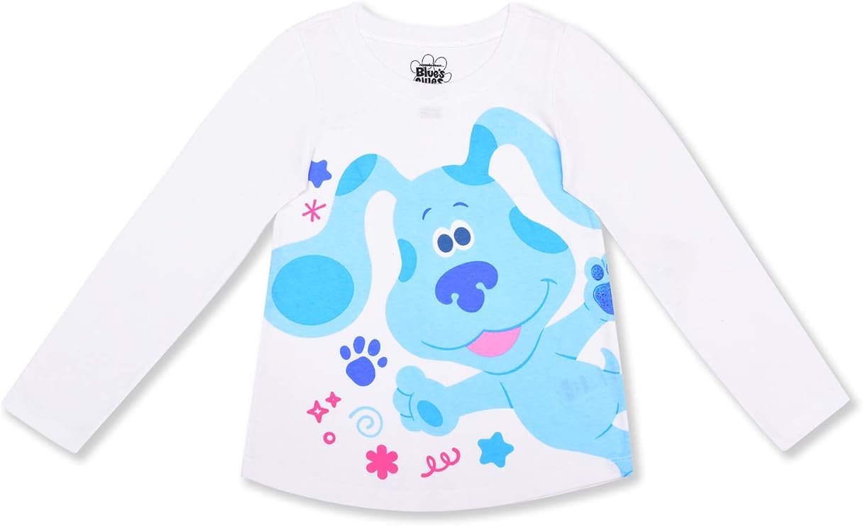 Nickelodeon Blue’s Clues Girls’ Long Sleeve Shirt and Leggings Set for Toddler – Pink/White
