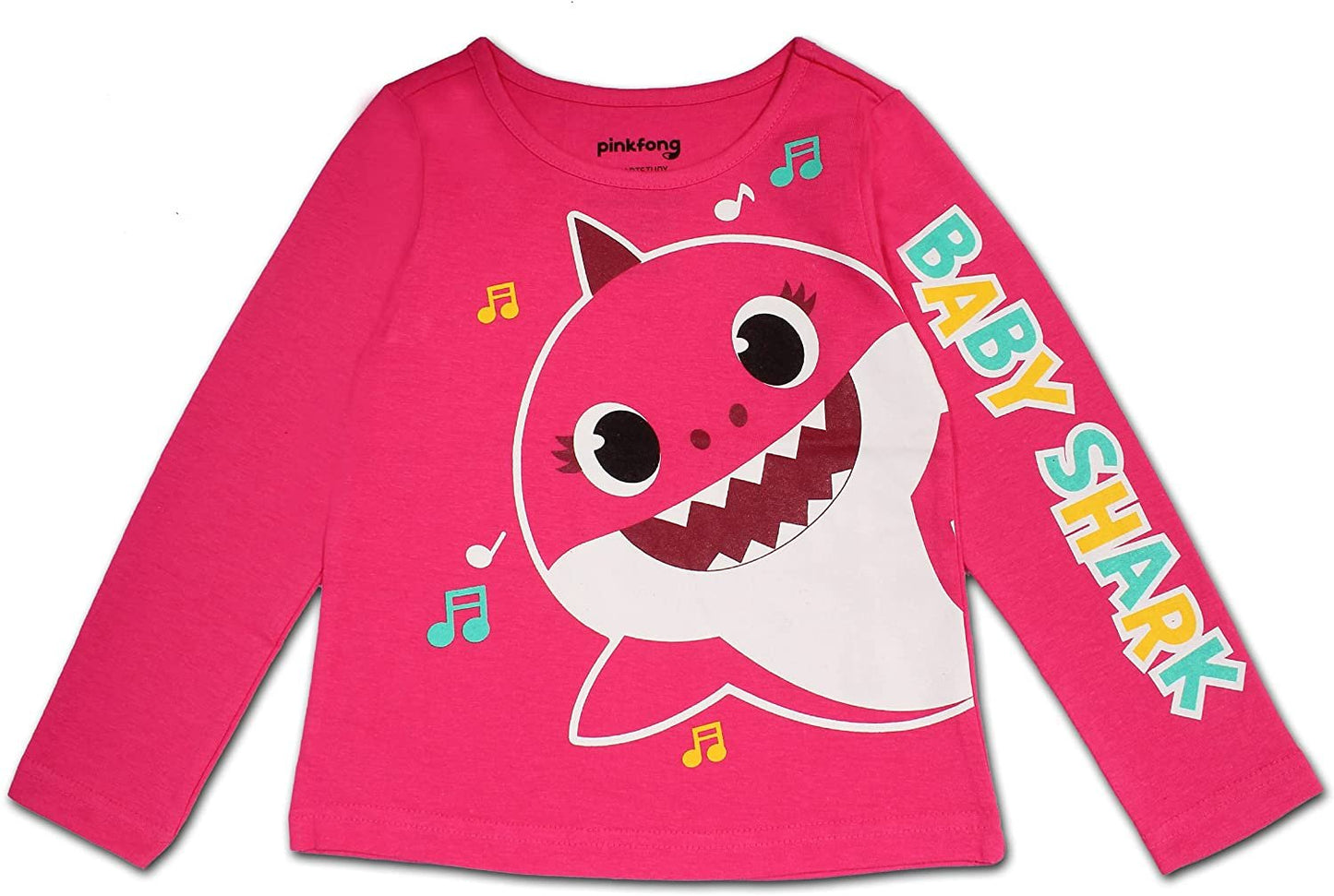 Nickelodeon Girl's 3-Pack Baby Shark Long Sleeve Graphic Tee Shirt