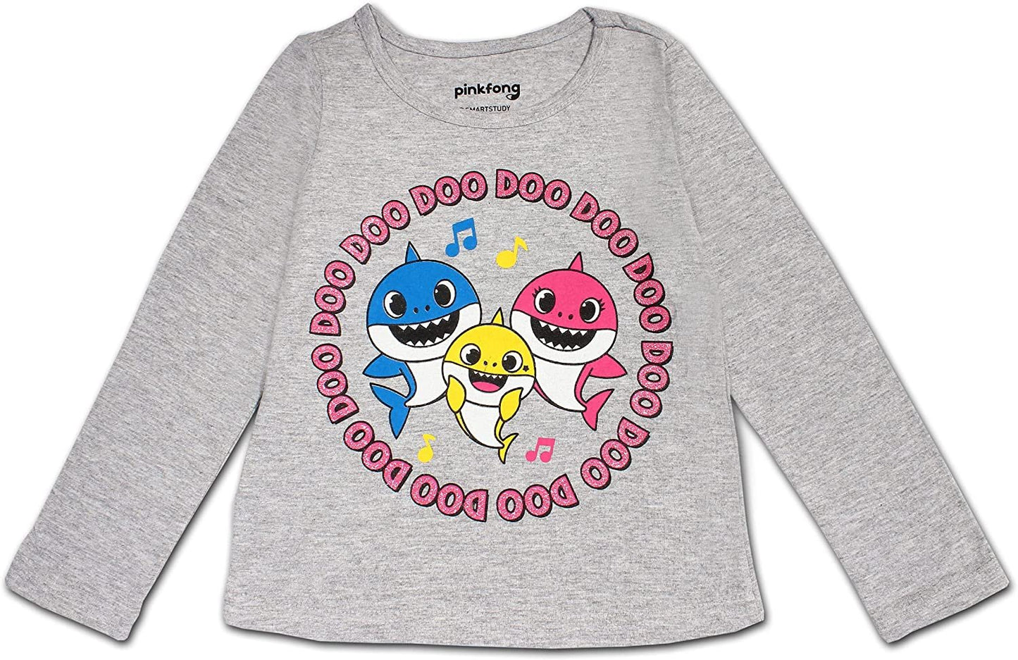 Nickelodeon Girl's 3-Pack Baby Shark Long Sleeve Graphic Tee Shirt