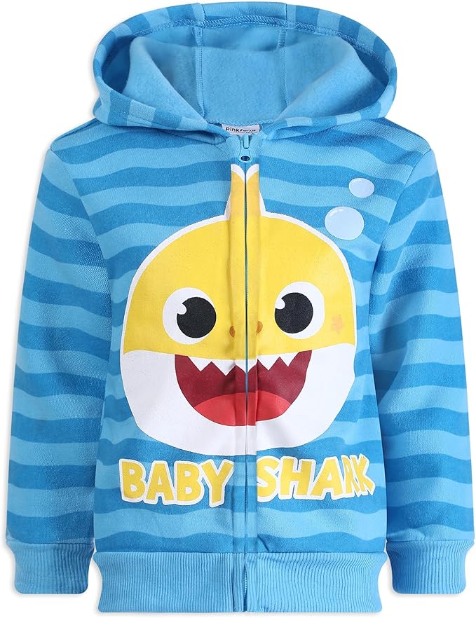 Nickelodeon’s Baby Shark Zip Up Hoodie, Shirt and Jogger Pant Bundle for Boys