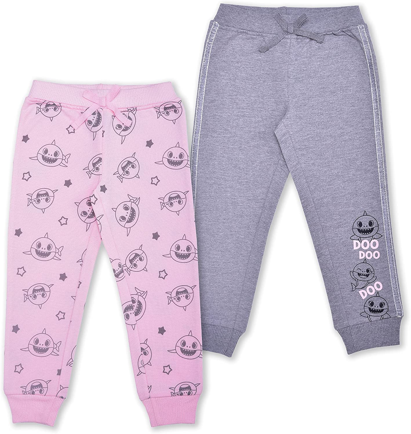 Baby Shark Nickelodeon 2 Pack Jogger Sweatpants For Girl, Toddler - Pink/Grey