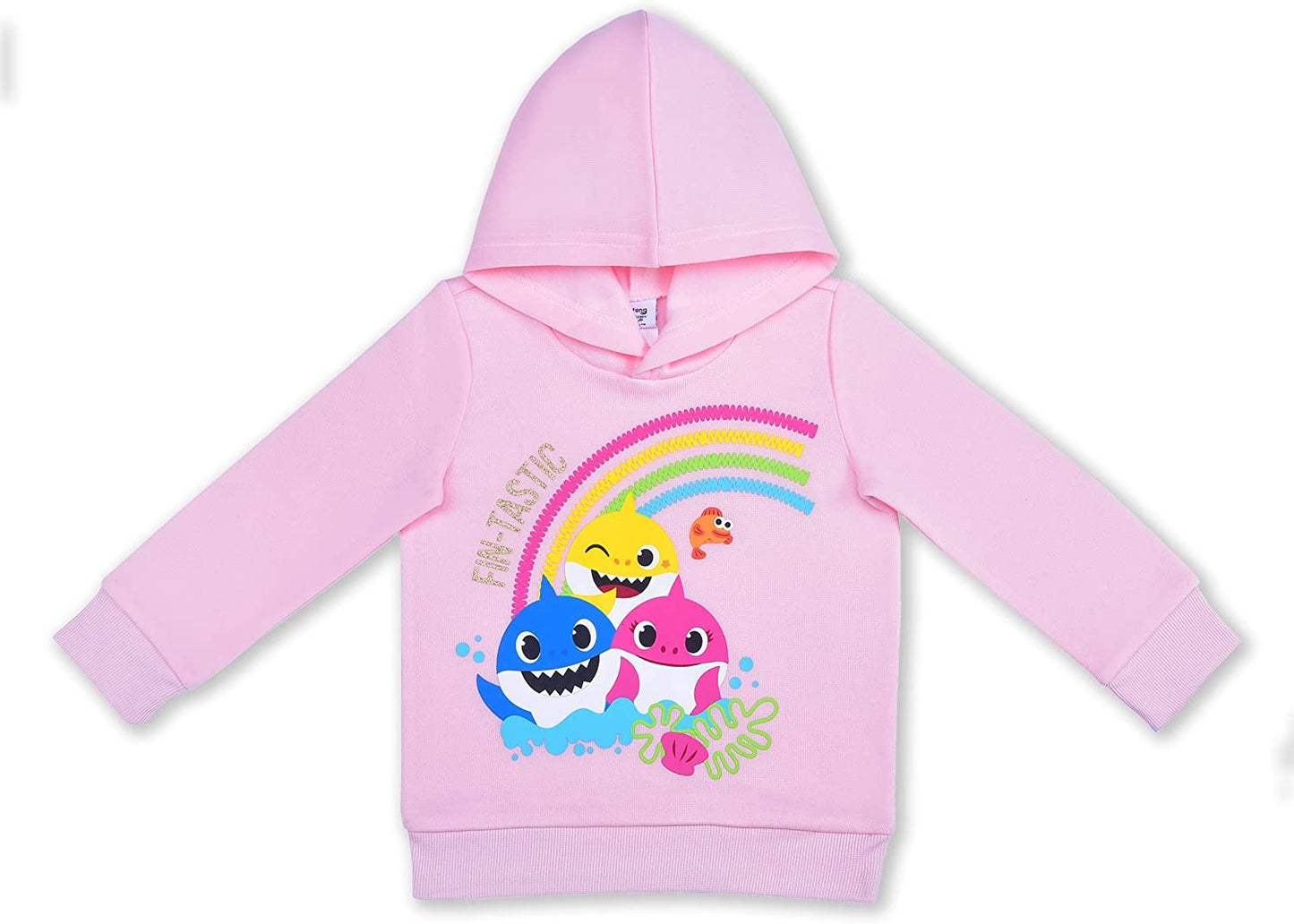 Nickelodeon Baby Shark Girls’ Hoodie and Legging Set for Infant and Toddler – Pink/Blue/Grey