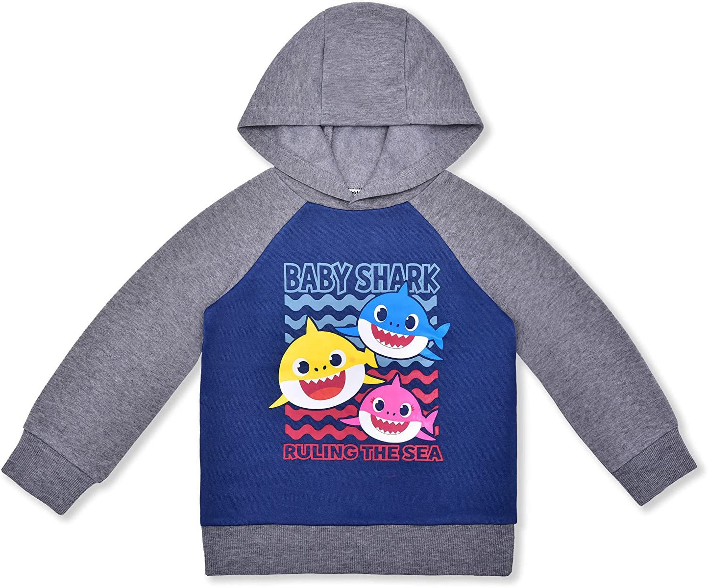 Nickelodeon Boys’ Baby Shark Hoodie and Jogger Set for Toddler Kids – Blue/Navy/Grey