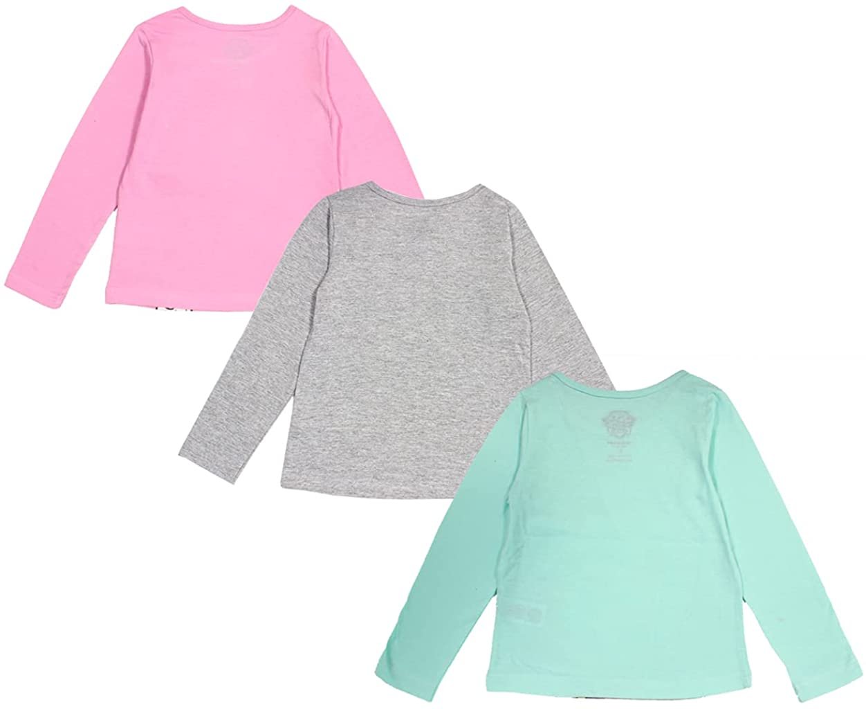 Paw Patrol Everest and Skye Girls 3 Pack Long Sleeve T-Shirts - Blue/Grey/Pink