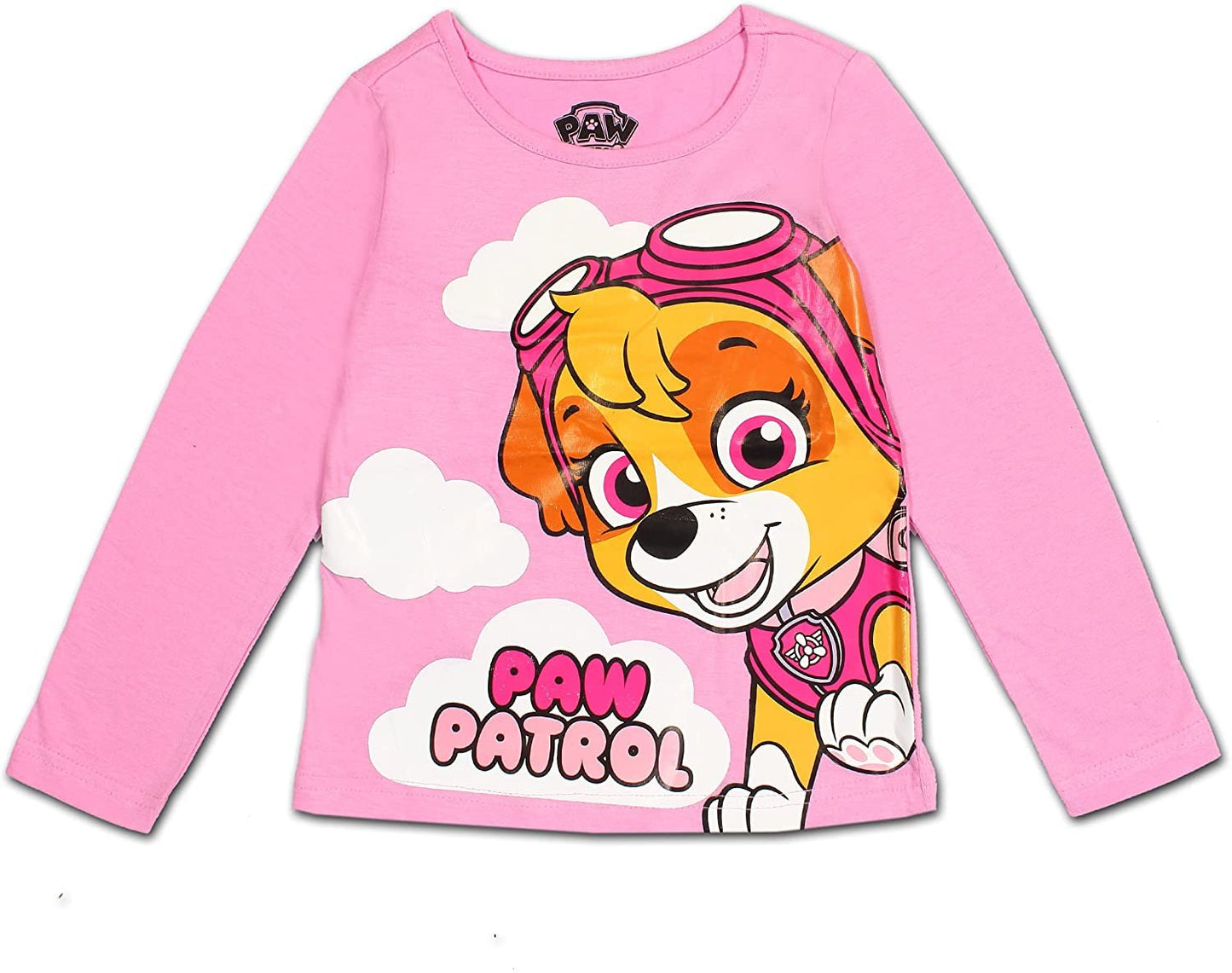 Paw Patrol Everest and Skye Girls 3 Pack Long Sleeve T-Shirts - Blue/Grey/Pink