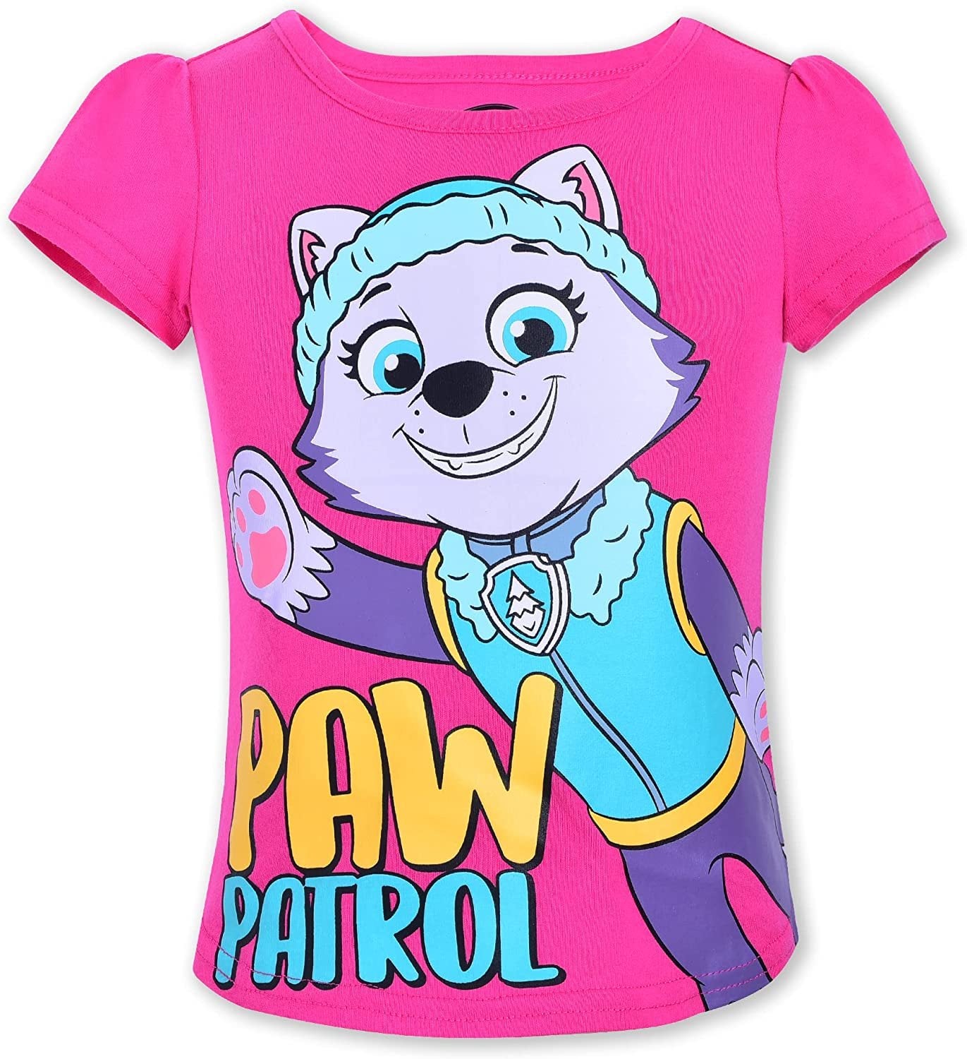 Nickelodeon Paw Patrol Skye and Everest Girls’ Short Sleeve Shirt 4 Pack for Toddler and Little Kids – Blue/Purple/Pink