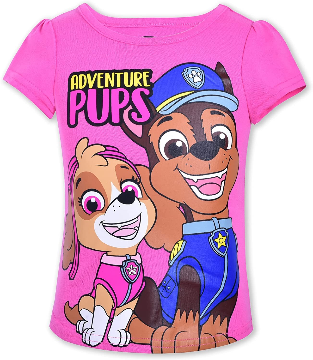 Nickelodeon Paw Patrol Skye and Everest Girls’ Short Sleeve Shirt 4 Pack for Toddler and Little Kids – Blue/Purple/Pink