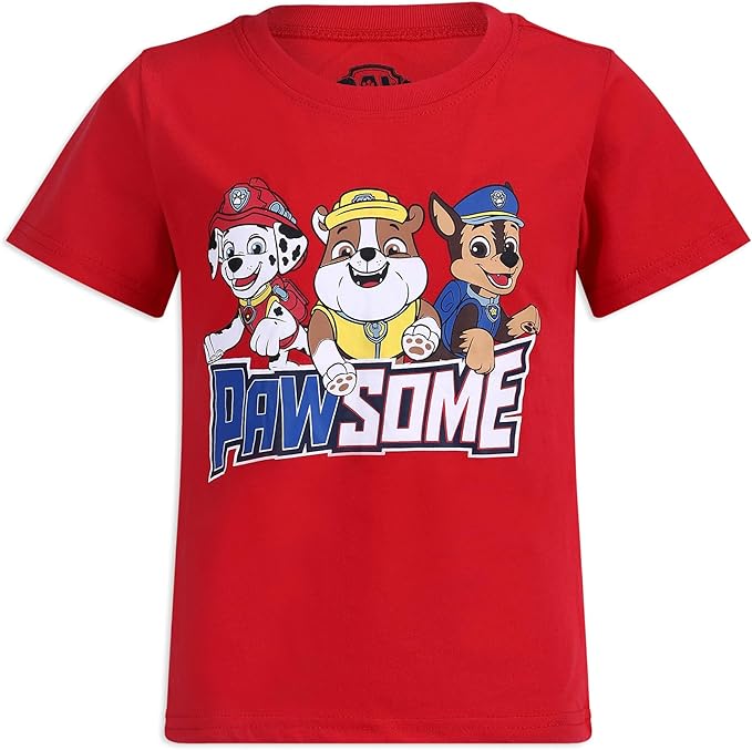 Nickelodeon Paw Patrol Boys T-Shirt, Zip Up Hoodie and Jogger Set for Toddler and Little Kids – Blue/Black/Red