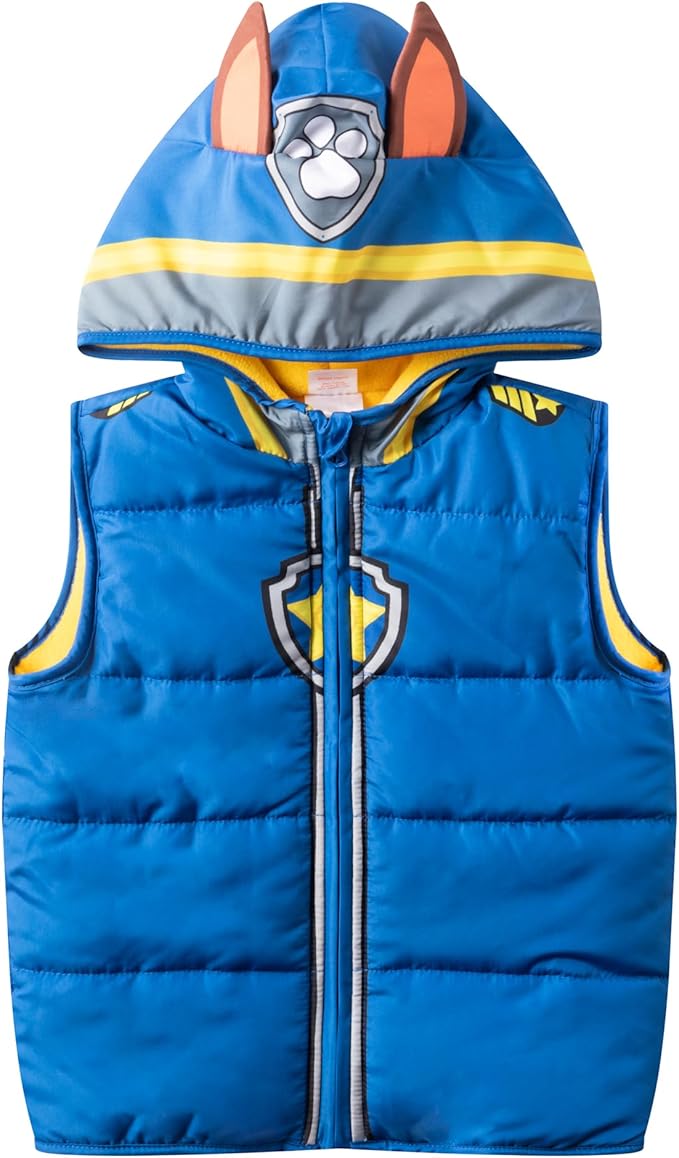 Nickelodeon Paw Patrol Boys' Long Sleeve Tee, Vest and Jogger Pants Set for Toddler and Little Kids – Blue/Navy/Yellow