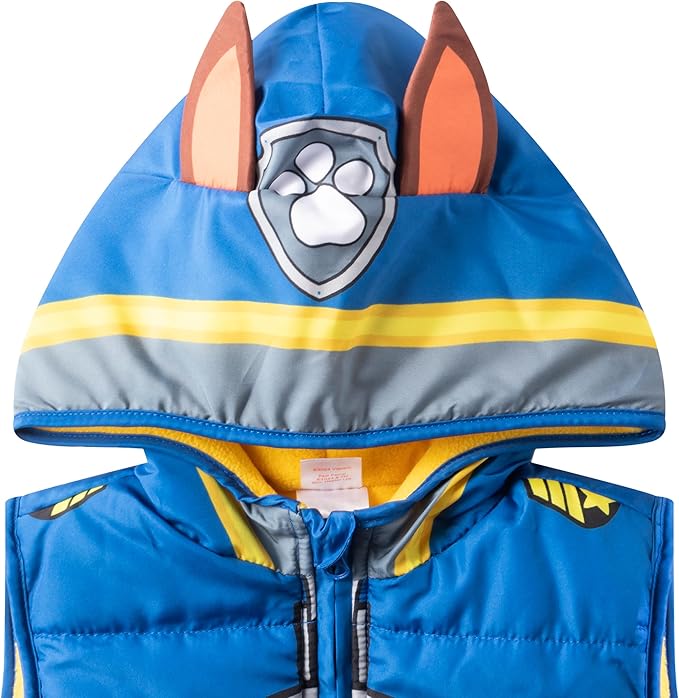 Nickelodeon Paw Patrol Boys' Long Sleeve Tee, Vest and Jogger Pants Set for Toddler and Little Kids – Blue/Navy/Yellow