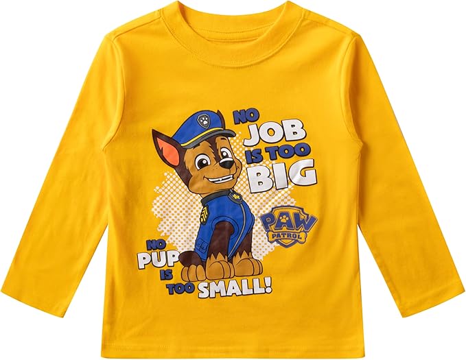 Nickelodeon Paw Patrol Boys' Long Sleeve Tee, Vest and Jogger Pants Set for Toddler and Little Kids – Blue/Navy/Yellow