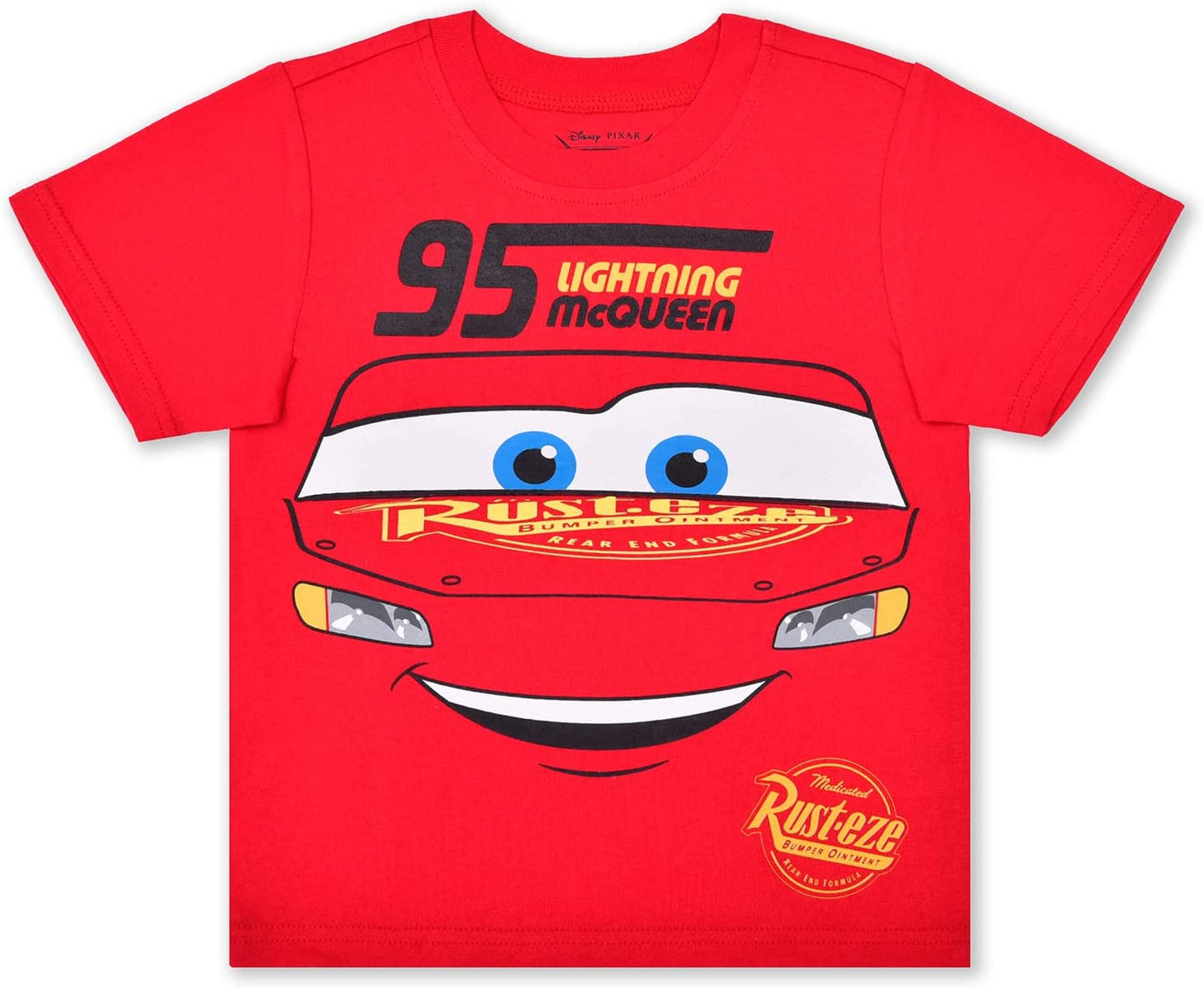 Disney Cars Boys T-Shirt and Jogger Set for Toddler and Little Kids – Red/Black