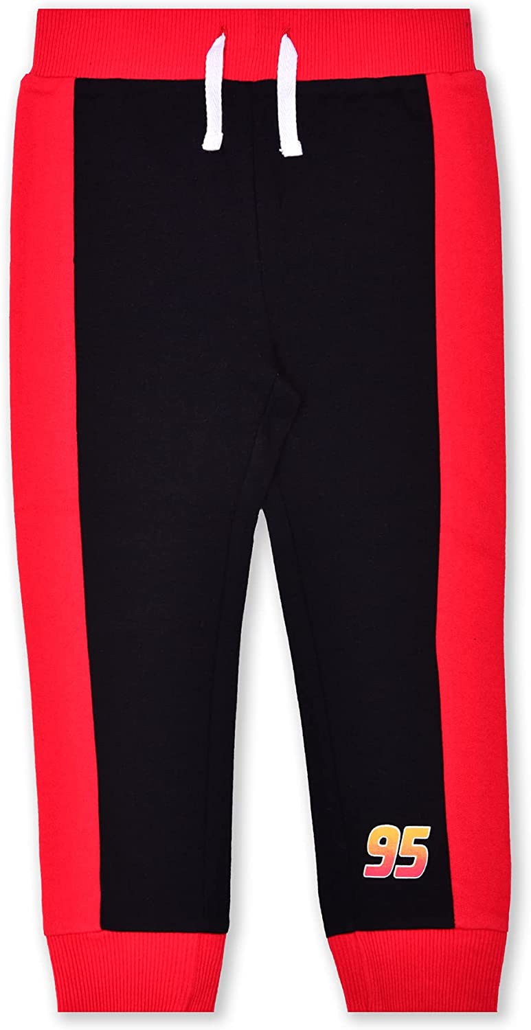 Disney Cars Boys T-Shirt and Jogger Set for Toddler and Little Kids – Red/Black