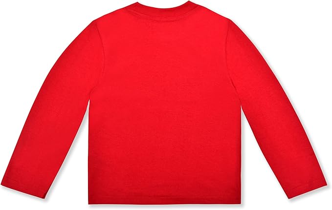 Disney Cars Boys’ Long Sleeve Shirt Costume and Jogger Set for Toddler and Little Kids – Red/Black
