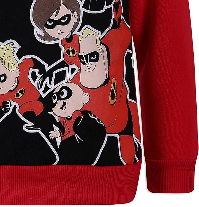 Disney The Incredibles Boys Half Zip Up Hoodie for Toddler and Little Kids – Red