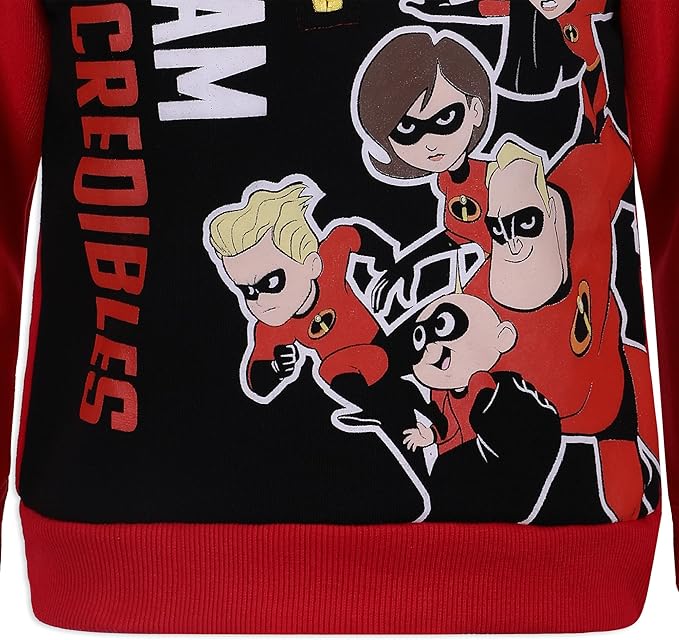 Disney The Incredibles Boys Half Zip Up Hoodie for Toddler and Little Kids – Red