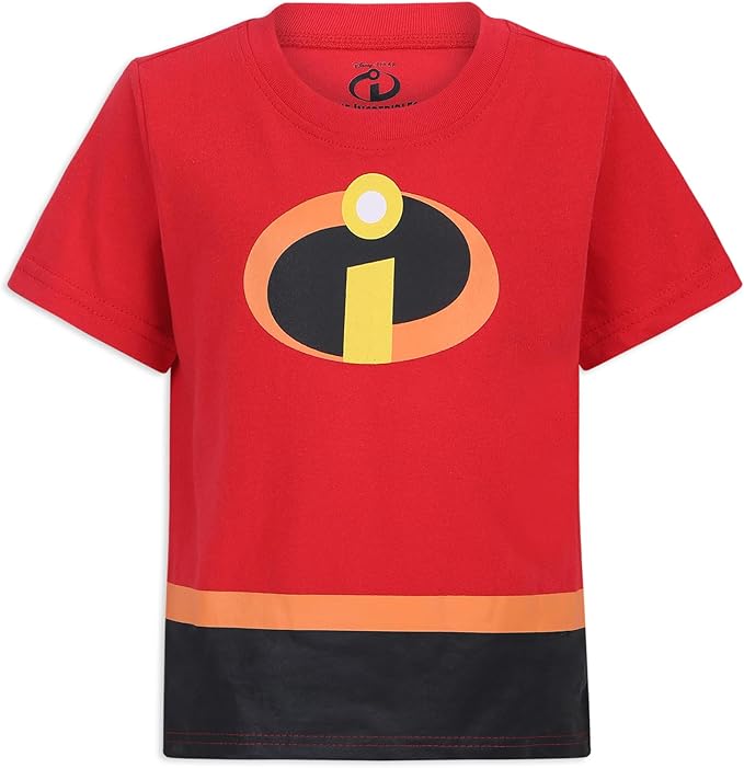 Disney The Incredibles Boys Short Sleeve T-Shirt and Jogger Pants Set for Toddler, Little and Big Kids – Red/Black