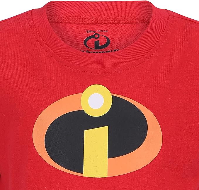 Disney The Incredibles Boys Short Sleeve T-Shirt and Jogger Pants Set for Toddler, Little and Big Kids – Red/Black
