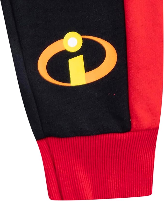 Disney The Incredibles Boys’ Long Sleeve Shirt and Jogger Pants Set for Toddler and Little Kids – Red/Black