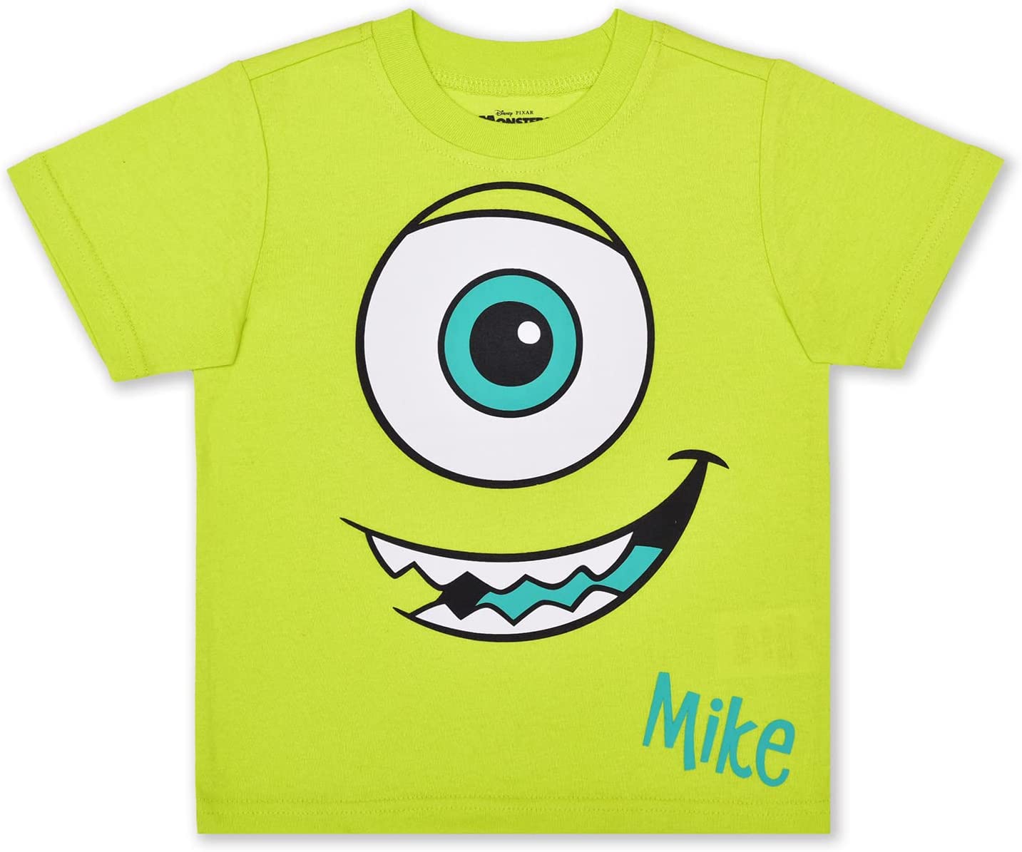 Disney Monsters Inc. Boys’ Mike and Sully T-shirt and Jogger with Drawstring Set for Toddler and Little Kids – Green Blue