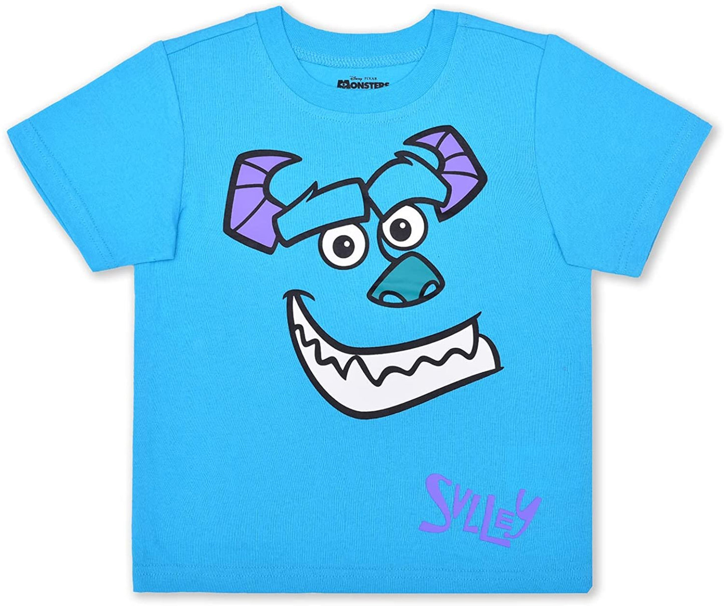 Disney Monsters Inc. Boys’ Mike and Sully T-shirt and Jogger with Drawstring Set for Toddler and Little Kids – Green Blue