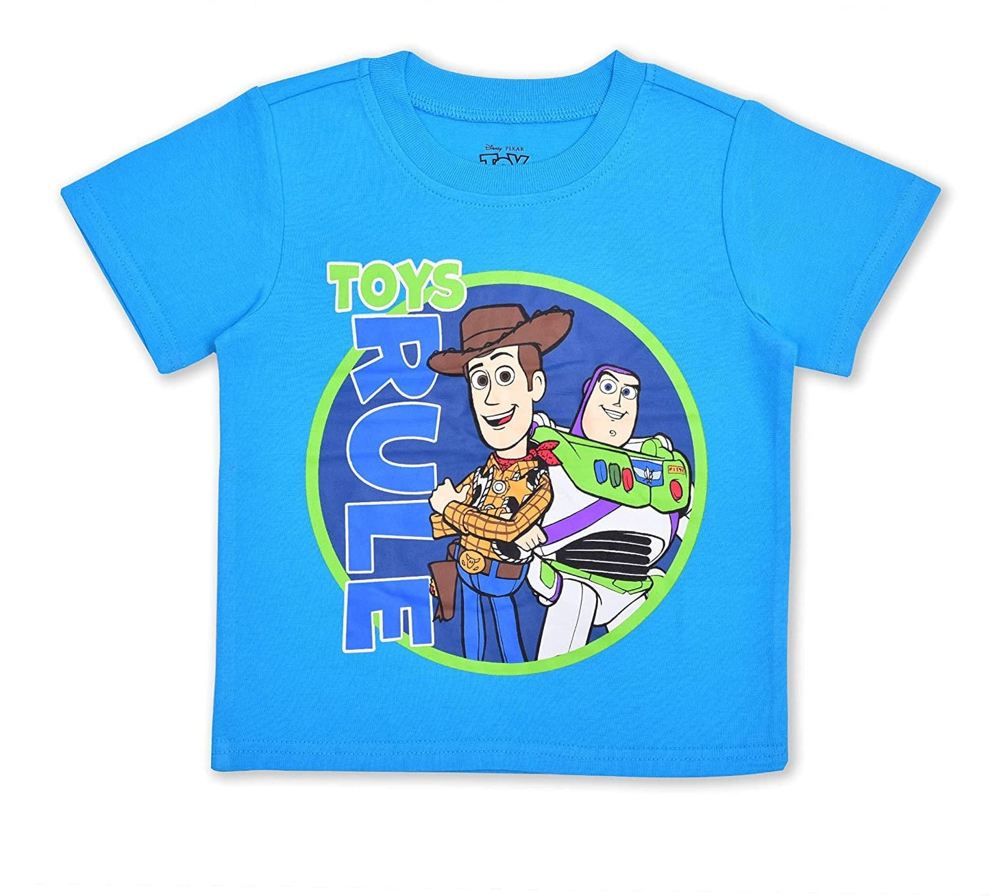 Disney Toy Story Boys T-Shirt, Zip Up Hoodie and Jogger Pants Set for Toddler and Little Kids – Green/Blue