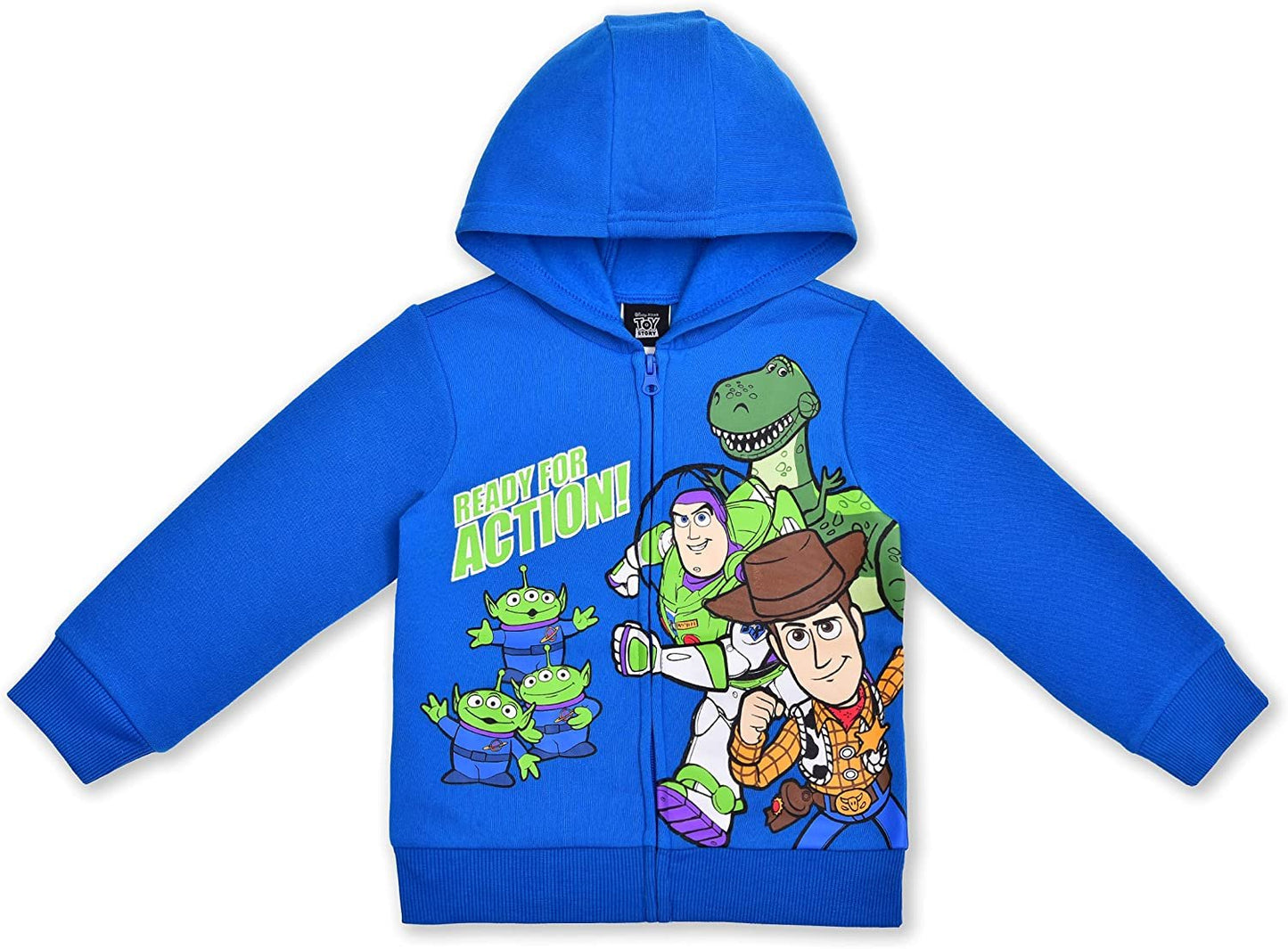 Disney Toy Story Boys T-Shirt, Zip Up Hoodie and Jogger Pants Set for Toddler and Little Kids – Green/Blue