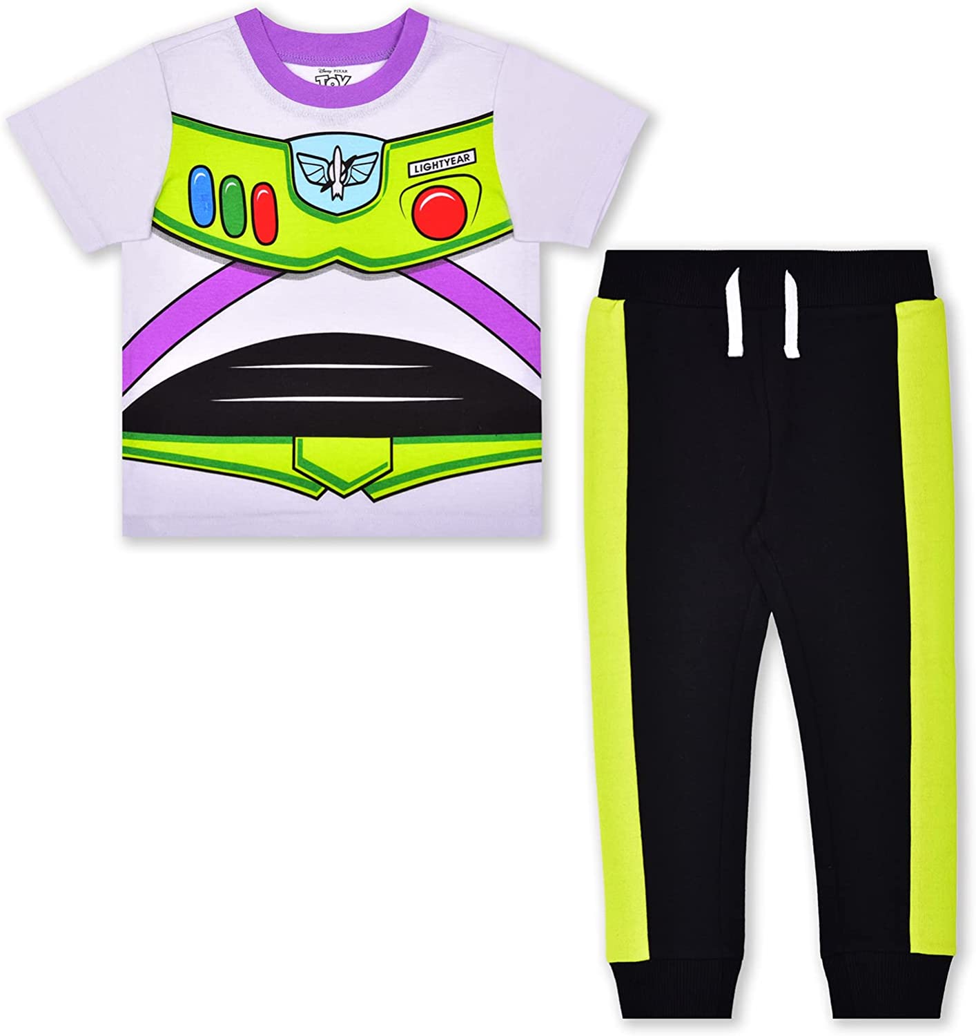 Disney Toy Story Woody and Buzz Lightyear Boys’ Costume T-Shirt and Joggers Set for Toddler and Little Kids