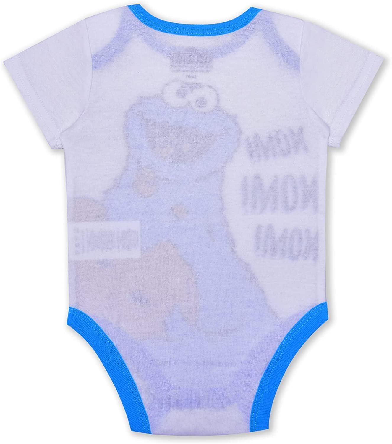 Sesame Street Boys’ Cookie Monster Bodysuit and Jogger Set for Newborn and Infant – Blue/White