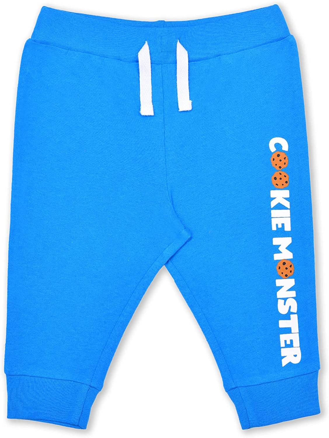 Sesame Street Boys’ Cookie Monster Bodysuit and Jogger Set for Newborn and Infant – Blue/White