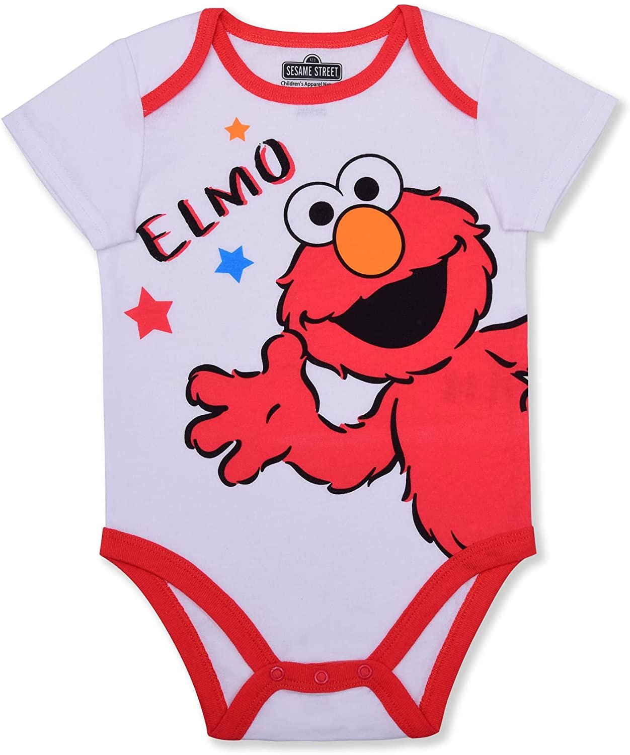 Sesame Street Boys’ Elmo Bodysuit and Jogger Set for Newborn and Infant – Red/White