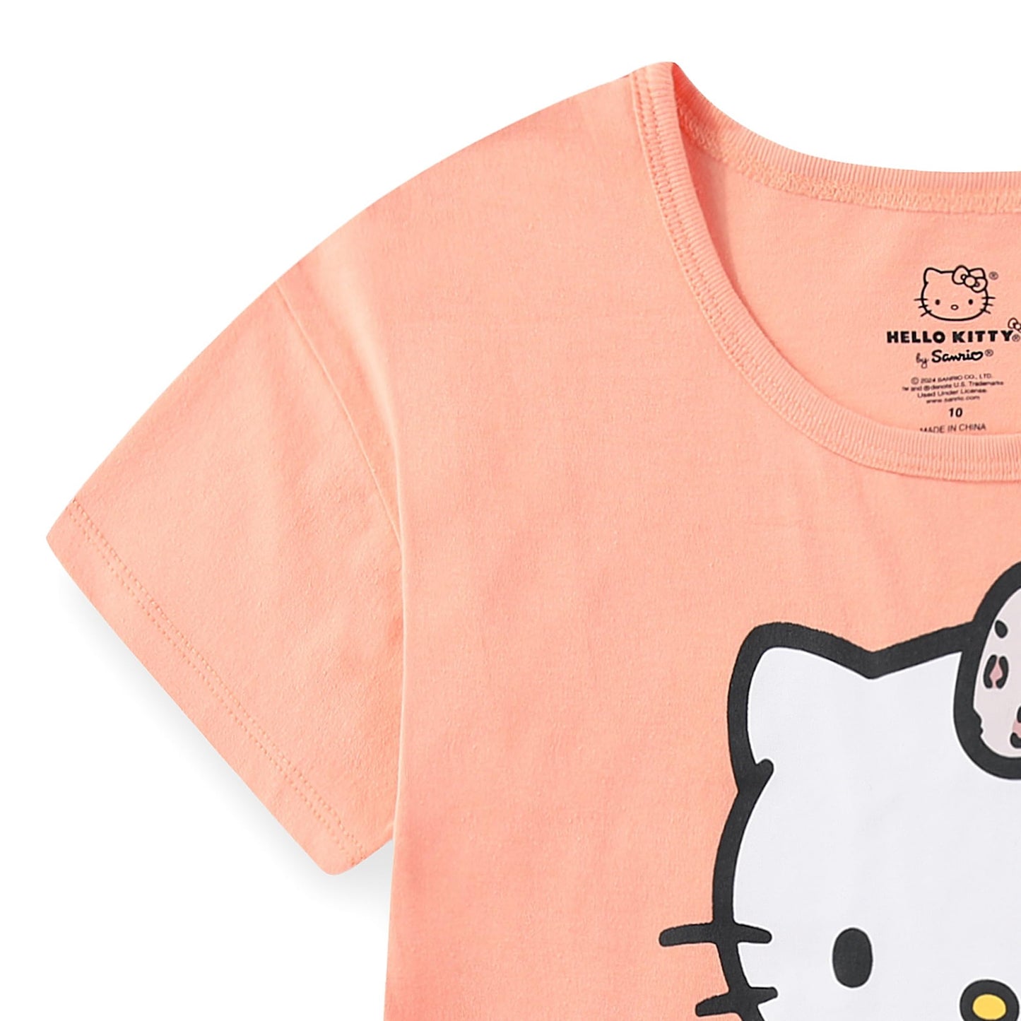 Hello Kitty Sanrio Girls 2 Piece Short Sleeve T-Shirt and Bike Shorts Set for Big Kids