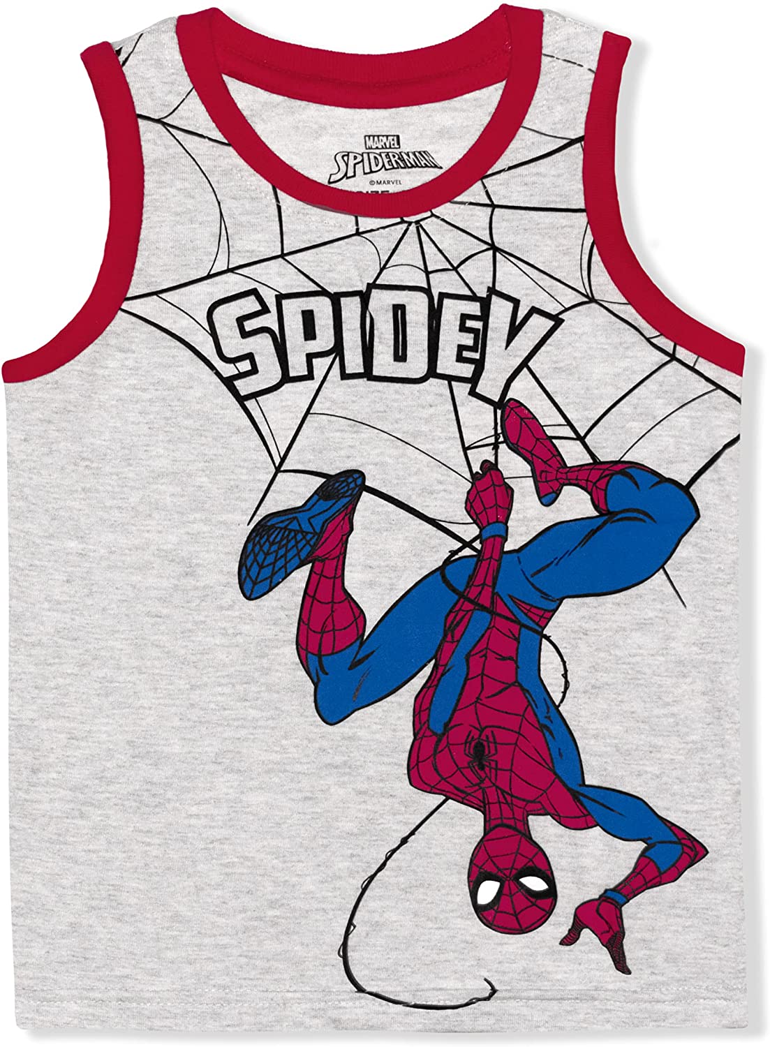 Marvel Spider-Man Boys 2 Pack Tank Top for Little Kids – Red/Grey