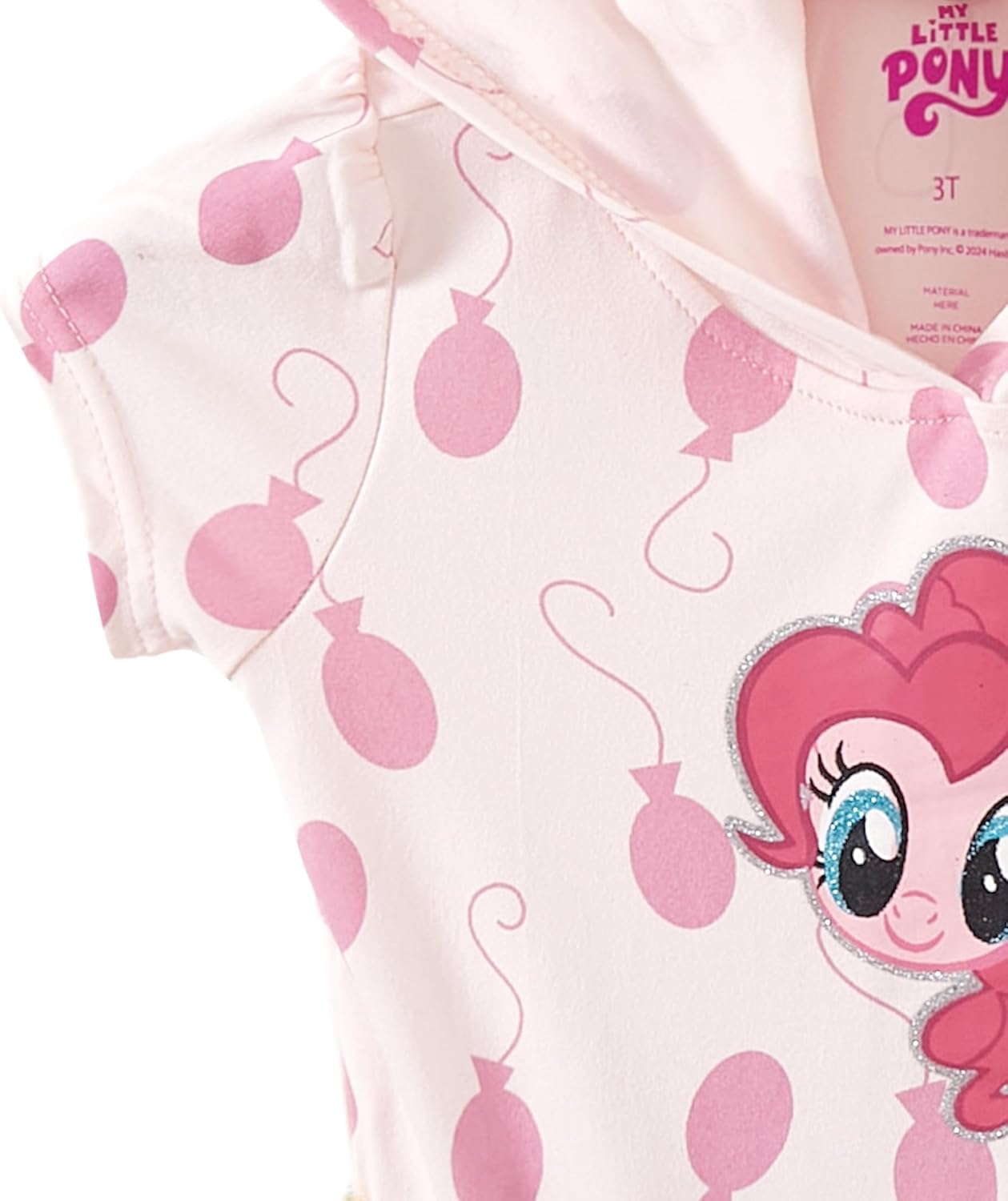 Hasbro My Little Pony Pinkie Pie Girl Hooded Dress for Toddlers and Big Kids - Pink