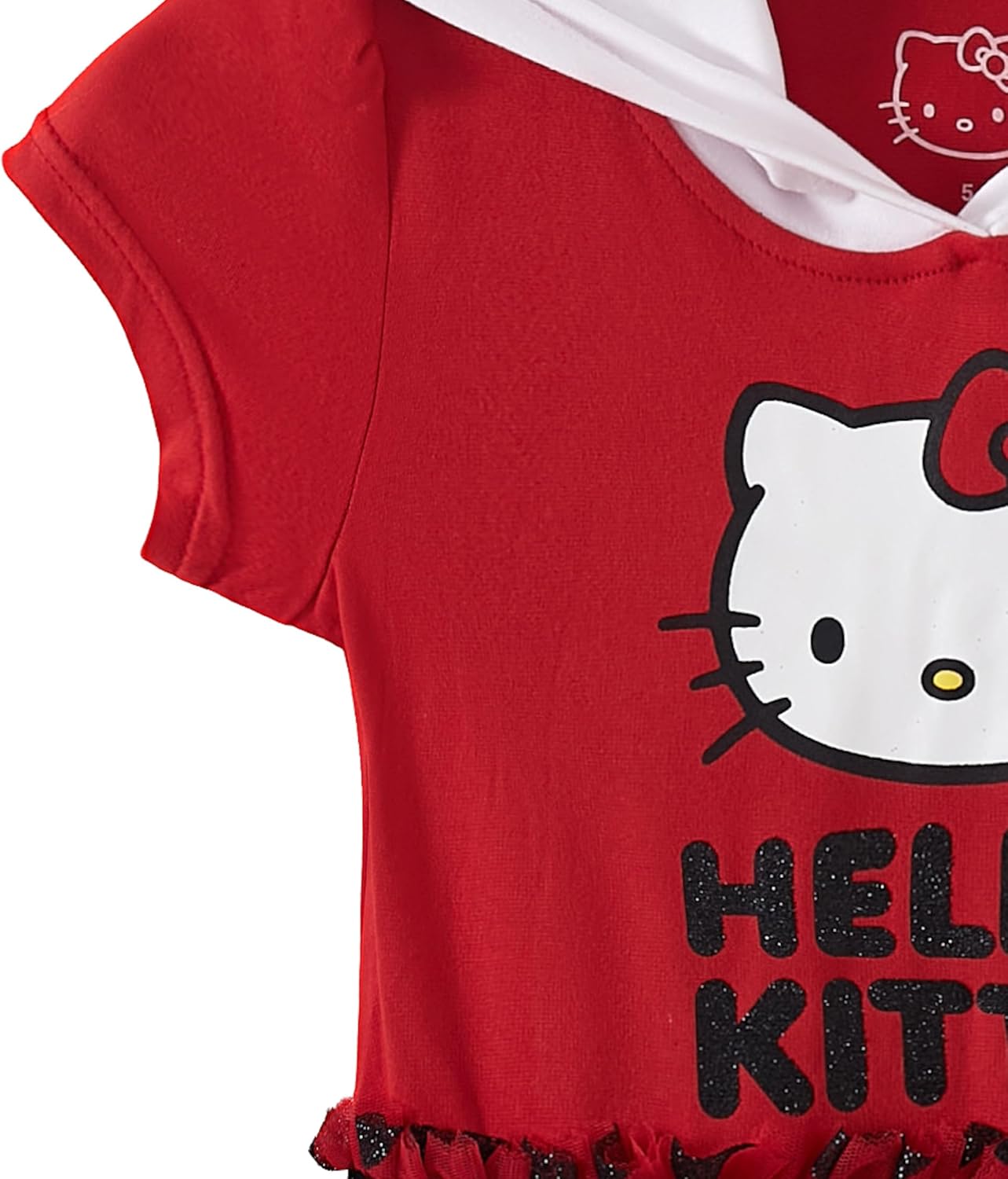 Sanrio Hello Kitty Girl Hooded Dress with Ears for Toddlers and Big Kids - Red