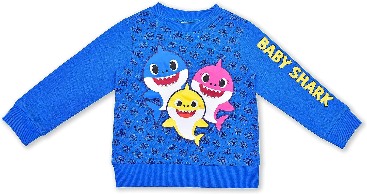 Nickelodeon Baby Shark Boys Sweater and Jogger Set for Toddler ? Blue/Navy