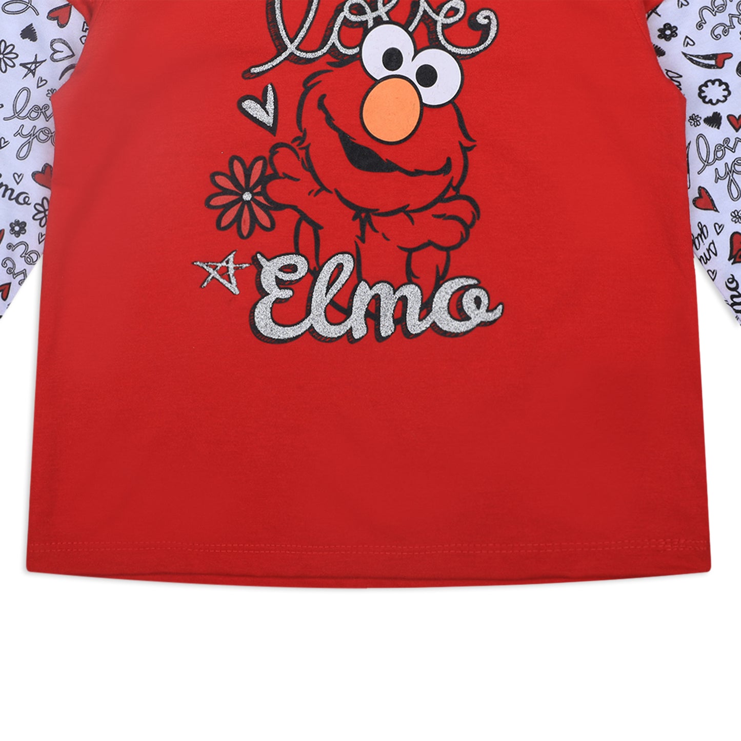 Sesame Street Elmo Girls’ Long Sleeve Shirt for Infant and Toddler – Red
