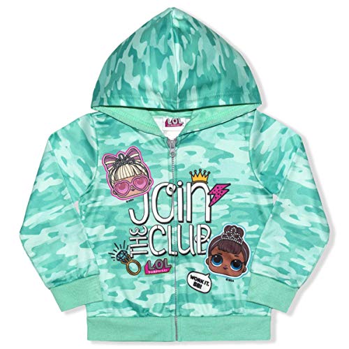 L.O.L. Surprise! Dolls Girls’ Zip Up Hoodie for Little and Big Girls – Blue/Pink