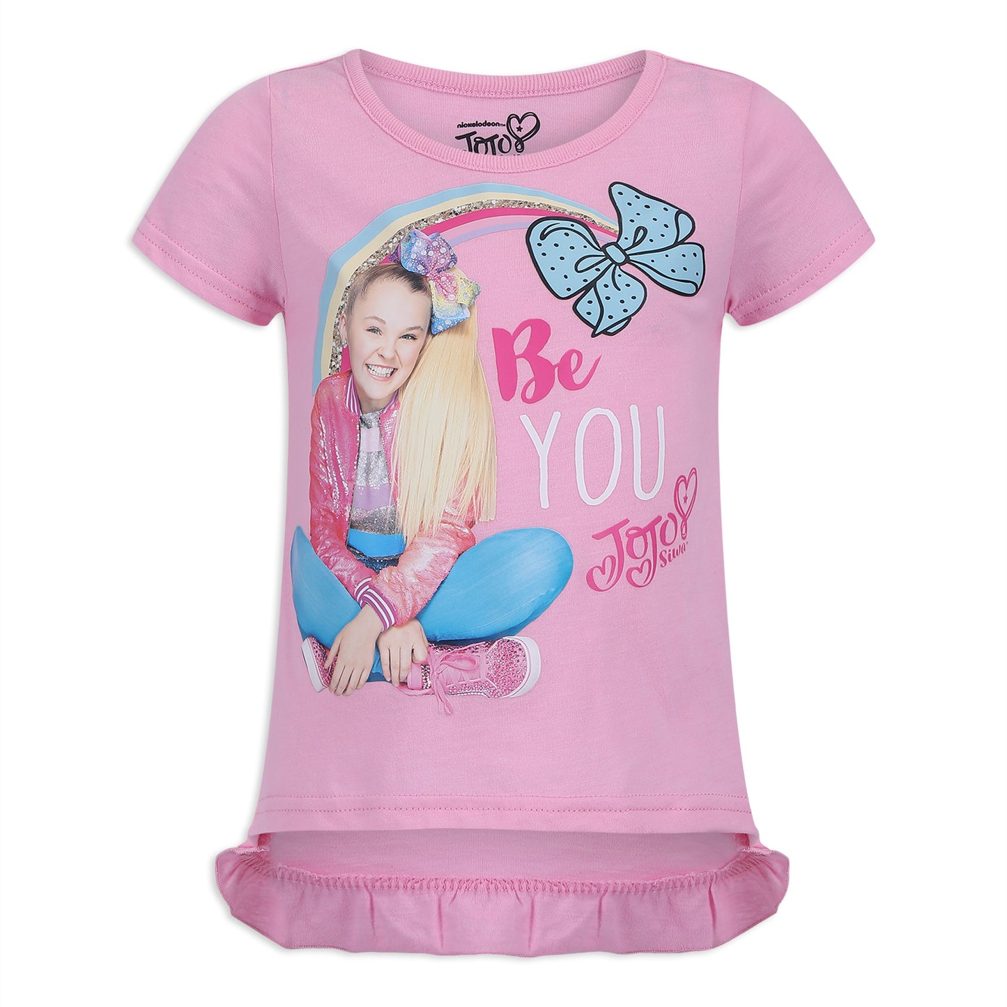 Nickelodeon Jojo Siwa Girls 3 Piece T-Shirt, Tank Top and Shorts Set for Little Kids – Pink/Yellow