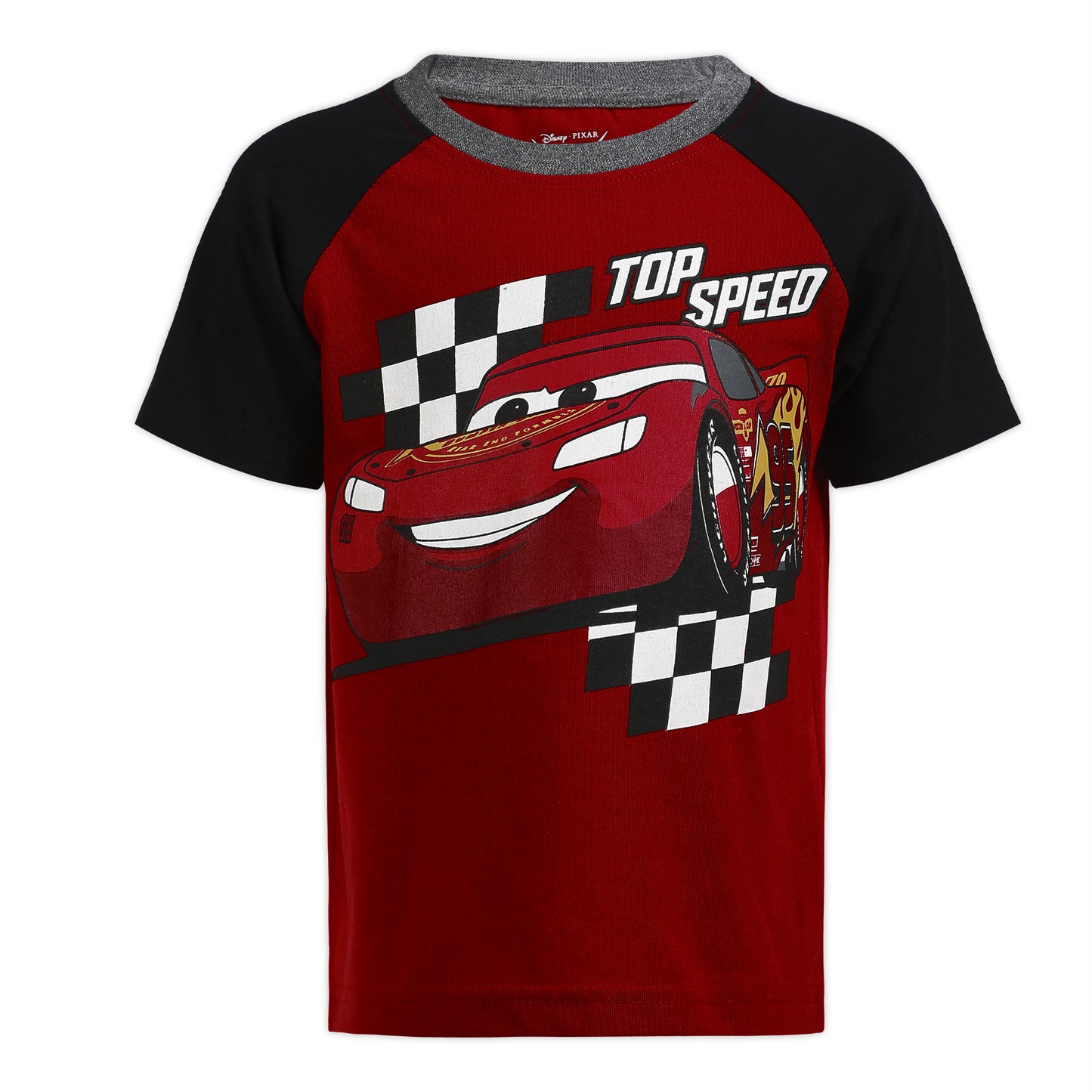 Disney Cars Lightning McQueen Boys’ Short Sleeve T-Shirt and Shorts Set for Toddler and Little Kids – Red/Grey