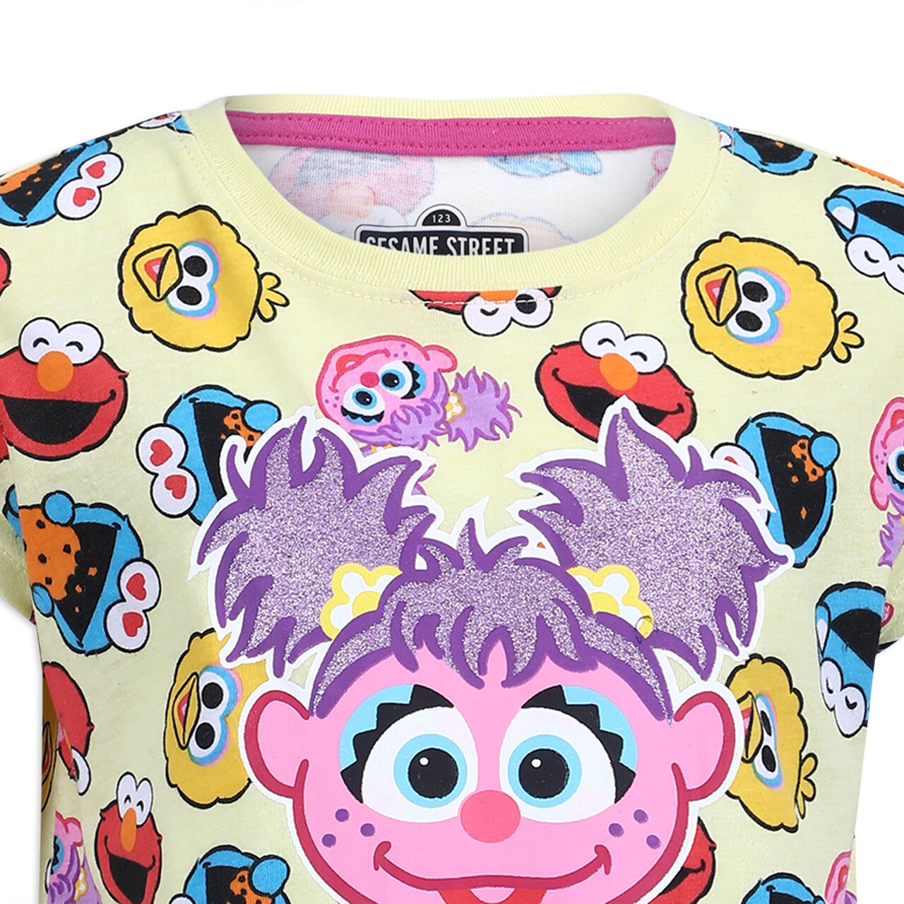 Sesame Street Girl's Abby Cadabby Short Sleeve Graphic Tee Shirt, Yellow