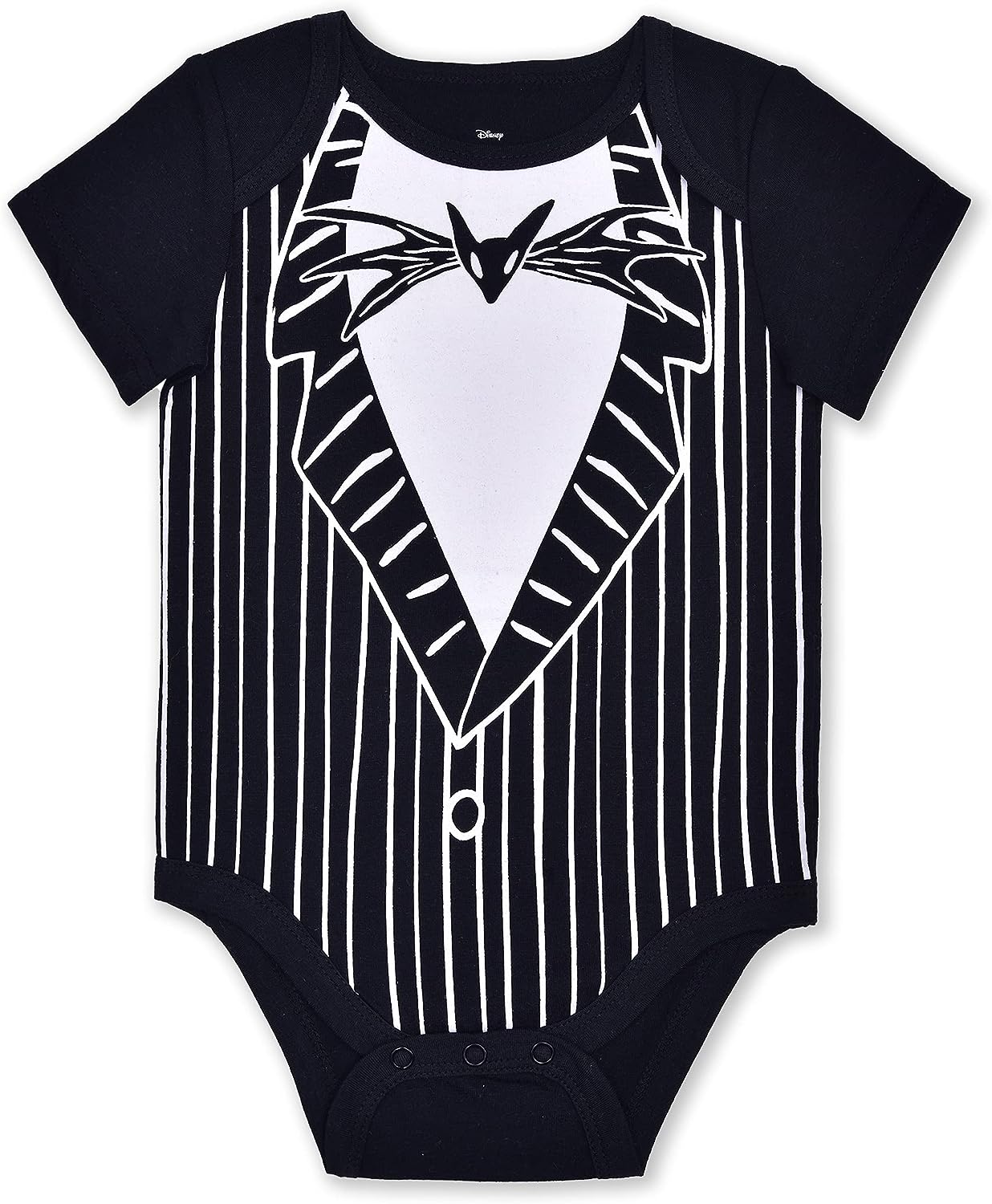 Disney Nightmare Before Christmas Boys Short Sleeve Bodysuit with Cap Set for Baby and Infant ? Black/White
